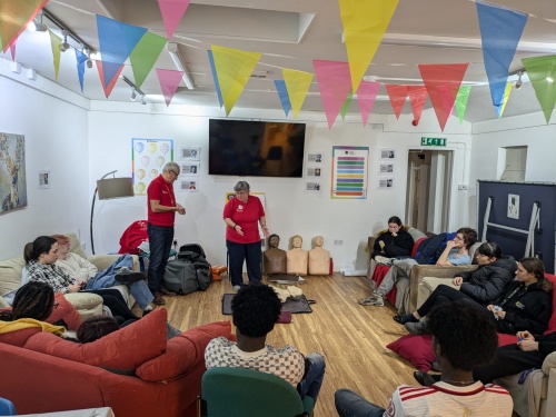 East Anglian Air Ambulance delivering CPR workshop 